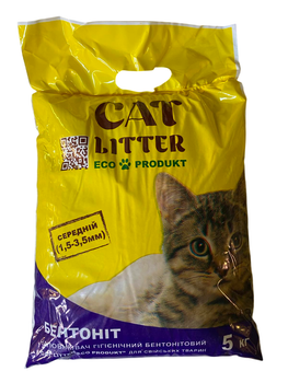 Наполнитель бентонитовый средний CAT LITTER 5 кг