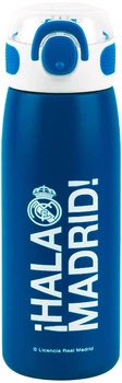 Термобутылка Kite FC Real Madrid с трубочкой 600 мл Синяя (RL26-1262)