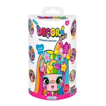 Лялька-сюрприз Decora Girlz Різнокольоровий сюрприз наліпками (D1000)