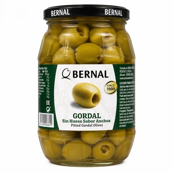 Оливки Bernal Gordal без кісточки зі смаком анчоуса 935 г