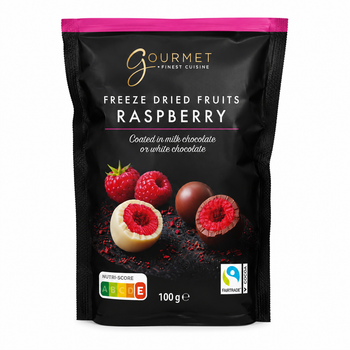 Сублимированная малина в молочном и белом шоколаде Gourmet Freeze Dried Fruits Raspberry 100 г