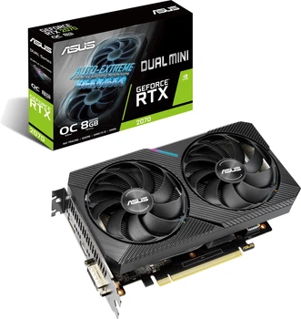 Відеокарта GeForce RTX 2070 8GB Asus Dual Mini OC (DUAL-RTX2070-O8G-MINI) Б/В