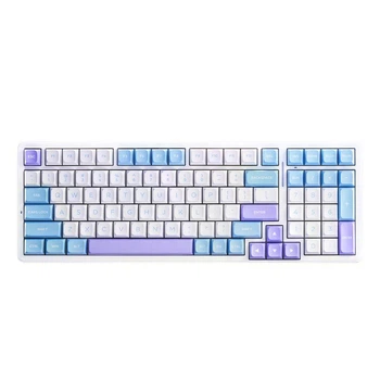 Бездротова (Bluetooth та 2.4G) механічна клавіатура з HOT-SWAP ATK A98 PRO, ARGB, 98 Key, 12000mAh, Cherry MX2A Switch, УКР/АНГЛ, Sea Salt/Біла (A98PCMX2SS)