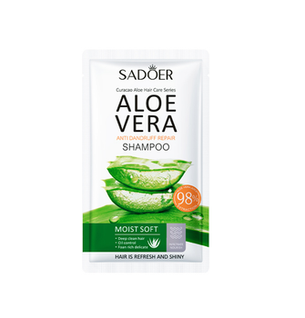 Набор - Шампунь для волос против перхоти восстанавливающий с алоэ вера Sadoer Aloe Vera Anti Dandruff Repair Shampoo,8 мл х5 шт (6942349735684)