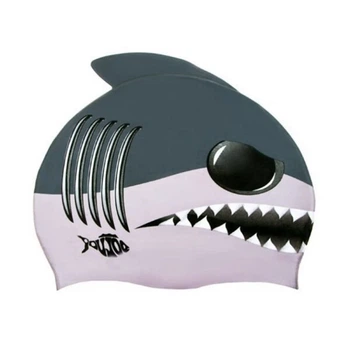 Шапочка для плавания детская Shark NE-DL-C12 100% силикон One size серый
