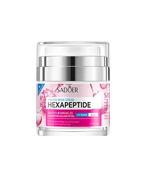 Крем для шеи с пептидами, коллагеном и ретинолом Sadoer Hexapeptide Firming Neck Cream