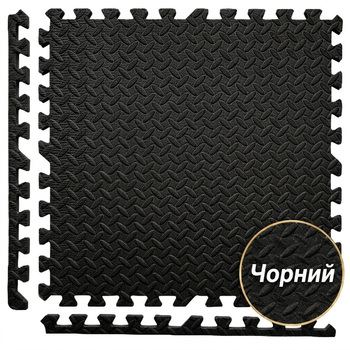 Фитнес-коврик пазл EVA 60 × 60 × 1 см PZ-601 Black 1 шт