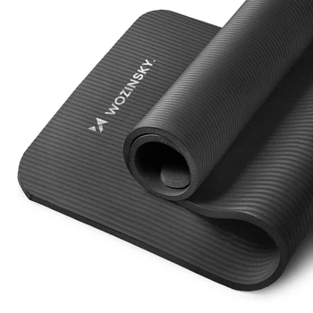 Коврик для упражнений Wozinsky WNSP-15C 183 x 61 x 1.5 см толстый гимнастический для йоги и фитнеса Black (5907769387906)