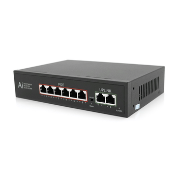 POE коммутатор Merlion 6 POE 10/100 + 2 RJ45 10/100 встроенный блок питания 52V 1.45A