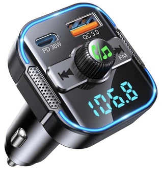 FM-модулятор (Трансмитер) BC47 Bluetooth 5.0 с функцией Quick Charge 3.0 и PD 36W - Уценка