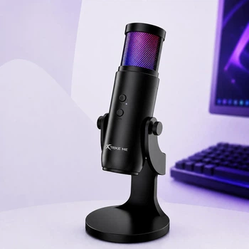 Настольный игровой микрофон RGB XTRIKE XMC-03 с RGB подсветкой, USB, 1.5m Black