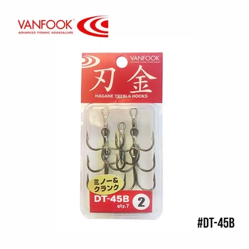 Крючок тройной Vanfook DT-45B NS Black #1/0 6шт с бородкой