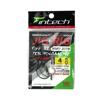 Гачок офсетный Intech Tournament JIG-RIG WMV-32SB #04 6шт PTFE тефлон