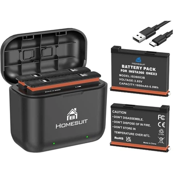 Комплект зарядная станция Homesuit и 2 аккумулятора 1800 мАч 3.85V для экшн-камеры Insta360 X3