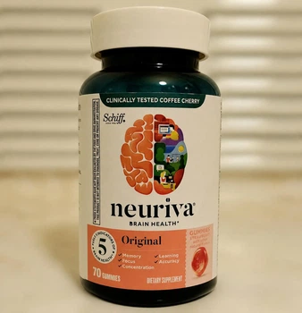 Ноотропний комплекс Schiff Neuriva Brain Performance Original Neurofactor + Фосфатидилсерин для пам'яті та концентрації, 70 жувальних таблеток, США
