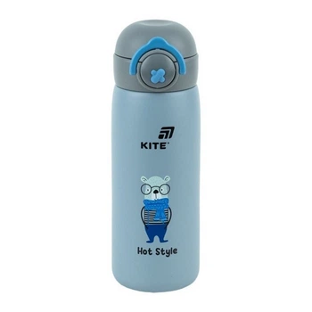 Термос Kite Hot style, з кнопкою, 430 мл, сірий (K25-1221-3)
