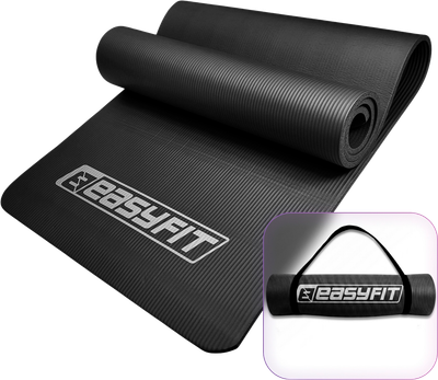 Коврик для йоги и фитнеса EasyFit каучук 180 х 60 см каремат толщина 10 мм EF-1919-B (56001709)
