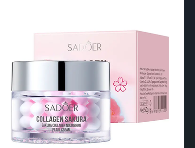 Крем для обличчя з колагеном і з екстрактом сакури в капсулах Sadoer Collagen Sakura Nourising Pearl Cream. 50 г (6978775511400)