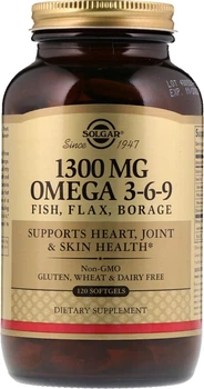 Жирні кислоти Solgar Омега 3-6-9 1300 мг 120 капсул (033984020283)