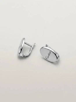 Срібні сережки в стилі Cartier з англійським замком