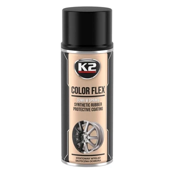 Краска жидкая резина K2 Color Flex черная глянцевая аэрозоль 400мл L343CP