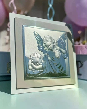 Серебряная икона Ангел-хранитель Моё крещение (17 x 17 см ) Valentі 81493 1L