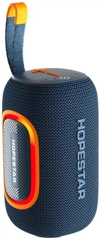 Портативна Bluetooth колонка Hopestar P65 20 Вт бездротова акустика Bluetooth 5.3 TWS USB SD AUX IPX6 акумулятор 3000 мАг LED підсвітка гучний зв'язок медіаплеєр стереоколонка для дому відпочинку подорожей синя