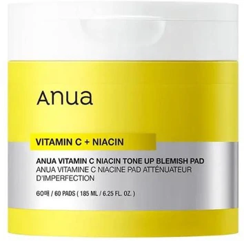 Тонизирующие диски ANUA Vitamin C Niacin Tone Up Blemish Pad от недостатков с витамином С и ниацином 60 шт (8809640736407)