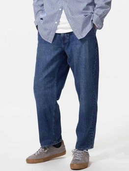Джинси Regular Fit широкі чоловічі Uniqlo 68368584 M Сині (1160363447)