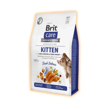 Сухий беззерновий корм Brit Care зі свіжим лососем для кошенят усіх порід для міцного імунітету, 2 кг