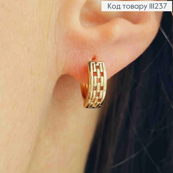 Серьги кольца с имитацией Цепочки, диаметр 1,3см, Xuping 18K