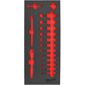 Ложемент для головок хромированных 1/4'' MILWAUKEE, (28шт) (45х178,5х417мм) для тележек