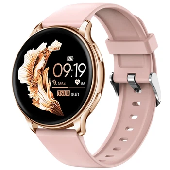 Умные часы Smart Melisia Gold Rubber 1.33" TFT металлический золотистый розовый ремешок 44 мм
