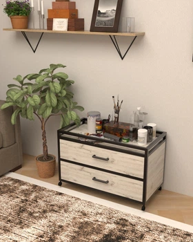 Універсальна мобільна тумба в стилі лофт EcoLoft Модус DSP-1509-2 Дуб Кортона