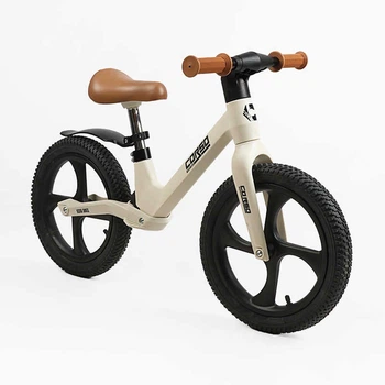 Детский беговел Corso Kids Bike 14" с нейлоновой рамой и надувными колесами матовый кремовый S-61247