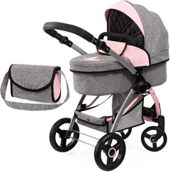 Wózek dla lalki Bayer Design City Max 17533AA Szaro-różowy (4003336175332)