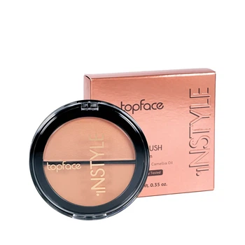 Рум'яна для обличчя компактні подвійні Instyle Twin Blush On TopFace PT353 №003 Перламутровий+матовий рожевий