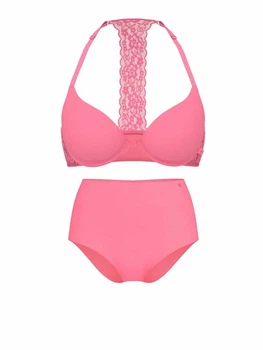 Женский комплект белья Victoria's Secret лиф Push-Up и трусики брифы 1160733261 (Розовый 34C/M)