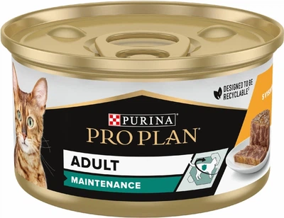 Консервований корм для дорослих котів Purina Pro Plan Adult з куркою, шматочки в паштеті, пауч 85 г