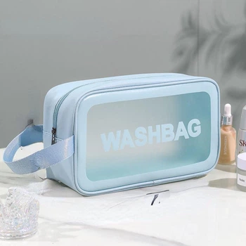 Косметичка WASHBAG напівпрозора з ручкою 22*12*7 см, блакитний (ОКД-131-14)