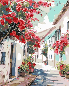 Картина за номерами "Квіткова вулиця" Riviera Blanca 40x50 см RB-1281