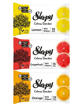 Салфетки влажные Sleepy Citrus Garden (BOX) 15шт. (1*3)шт.