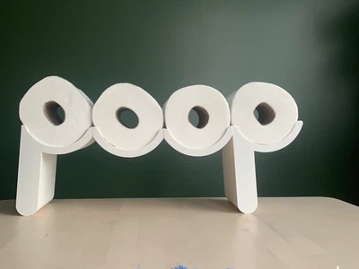 Настільний тримач для туалетного паперу у вигляді напису POOP. Aivory