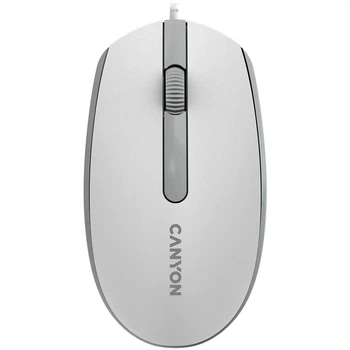 Мышь компьютерная проводная Canyon M-10 White/Gray CNE-CMS10WG светло-серая 5231193