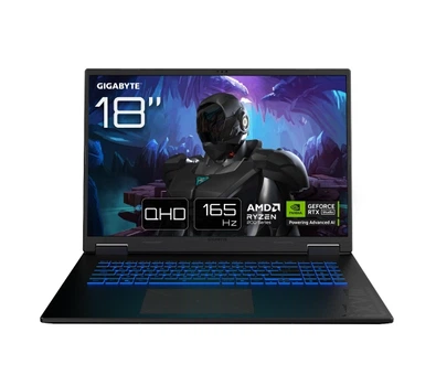 Ноутбук Ноутбук для ігор Gigabyte Gaming A18 3VHK3EEC93SD 18" 165Гц R7 260 16ГБ ОПЕРАТИВНОЇ ПАМ'ЯТІ 512ГБ Диск SSD RTX5060 DLSS4 Чорний Функції ШІ