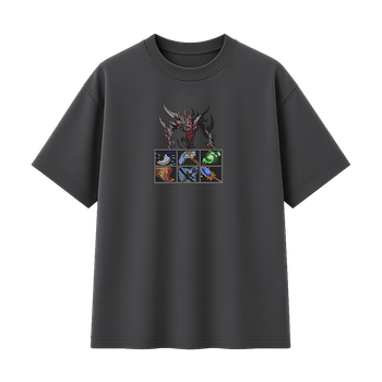 Футболка з вишивкою унісекс графіт S-L розмір Dota 2 Item Shadow