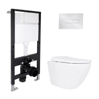 Готовое решение Qtap для ванной комнаты: подвесной унитаз Robin ML Ultra Quiet 520x365x365 + комплект инсталляции Standard