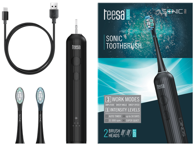 Електрична зубна щітка Teesa Sonic Elite Чорна