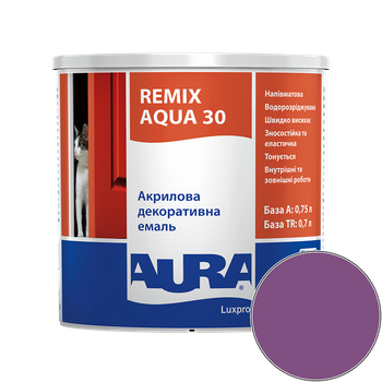 Емаль акрилова Aura Luxpro Remix Aqua 30 RAL 4008 (фіолетовий) напівматова TR 0.7 л