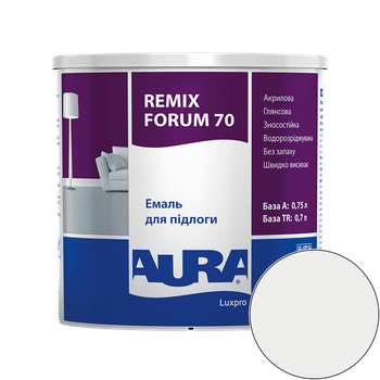 Емаль акрилова для підлоги Aura Luxpro Remix Forum 70 RAL 9016 (транспортний білий) глянцева 0.75 л